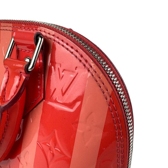 Auth LOUIS VUITTON Vernis Rayur Alma BB Handbag Shoulder Bag Poppy petal - z4115 - Picture 7 of 16